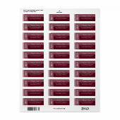 Burgundy Eenvoudig Modern Chique Script Etiket (Full Sheet)