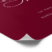 Burgundy Eenvoudig Schoon in Lieve Herinnering Poster (Hoek)