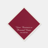 Burgundy effen kleur -gepersonaliseerd servet (Hoek)