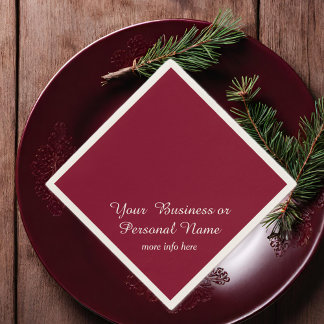 Burgundy effen kleur -persoonlijk servet