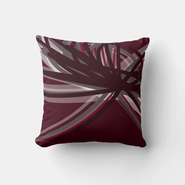 Burgundy Elegant Abstract lintontwerp Kussen (Voorkant)