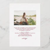 Burgundy Elegant Calligraphy Photo Afstuderen Gold Folie Uitnodiging (Achterkant)