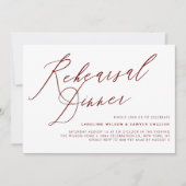 Burgundy Elegant Calligraphy Rehearsal Dinner Kaart (Voorkant)