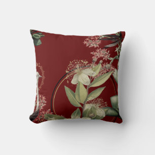 Burgundy Elegant Floral Design Sierkussen