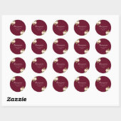 Burgundy Elegant Floral Quinceanera Sticker (Vel)