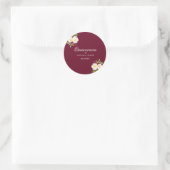 Burgundy Elegant Floral Quinceanera Sticker (Tas)