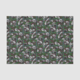 Burgundy Elegant Floral Rozen Tissuepapier