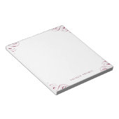 Burgundy elegant gepersonaliseerd kantoorbenodigd notitieblok (Schuin)