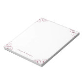 Burgundy elegant gepersonaliseerd kantoorbenodigd notitieblok (Linkerzijde)