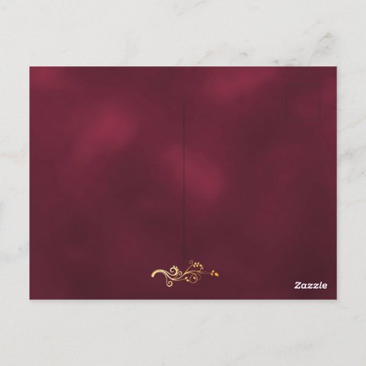 Burgundy elegant klassieke bruiddoucheuitnodiging briefkaart (Achterkant)