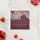 Burgundy elegant  lace rustige bruiloft servetten (Insitu)