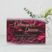 Burgundy Elegant Minimal Wedding Rehearsal Dinner Kaart (Staand voorkant)