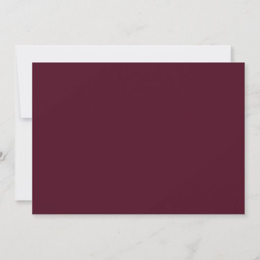 Burgundy Elegant Minimalist Wedding Save The Date (Achterkant)