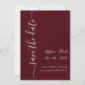 Burgundy Elegant Modern Save The Date (Voorkant)