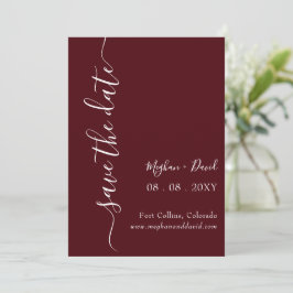 Burgundy Elegant Modern Save The Date