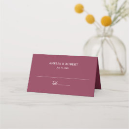 Burgundy Elegant Modern Simple Place Card Plaatskaartje