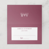 Burgundy Elegant Modern Simple Place Card Plaatskaartje (Buitenkant ongevouwen)