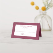 Burgundy Elegant Modern Simple Place Card Plaatskaartje (Voorkant)