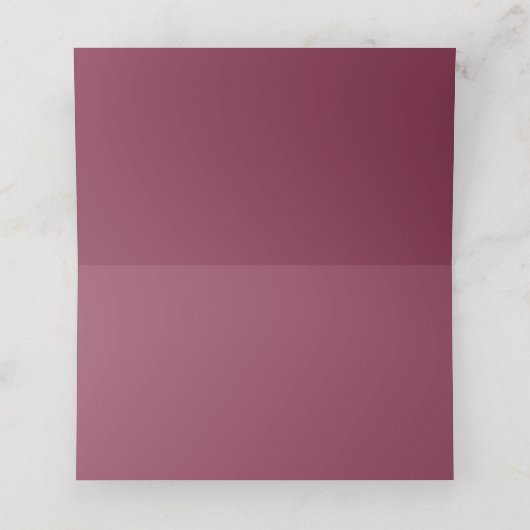 Burgundy Elegant Modern Simple Place Card Plaatskaartje (Binnenkant ongevouwen)