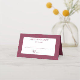 Burgundy Elegant Modern Simple Place Card Plaatskaartje
