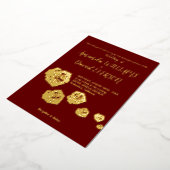 Burgundy Elegant Real Golden Folie Invitation Folie Uitnodiging (Gedraaid)