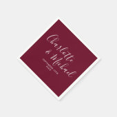 Burgundy Elegant Signature Wedding Servet (Hoek)
