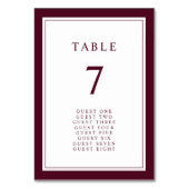 Burgundy Elegant Simple Minimal Border Wedding Kaart (Voorkant)