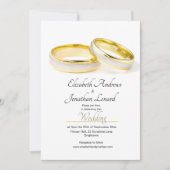 Burgundy Elegant Simple Rings Wedding Invitation Kaart (Voorkant)