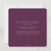 Burgundy Elegant Square Three Photo Wedding Bedankkaart (Achterkant)
