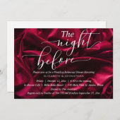 Burgundy Elegant The Night Before Rehearsal Dinner Kaart (Voorkant / Achterkant)