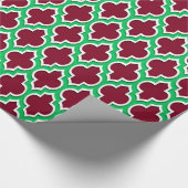 Burgundy Emerald Green Wht XL Moroccan #4DS Cadeaupapier (Hoek)