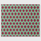 Burgundy Emerald Green Wht XL Moroccan #4DS Cadeaupapier (Vlak)
