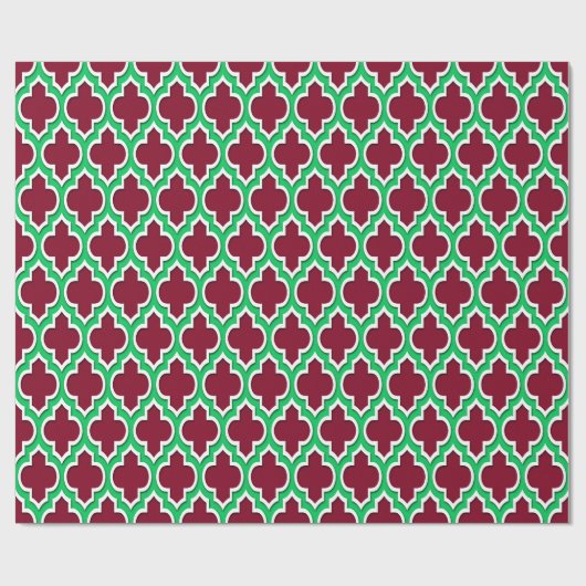 Burgundy Emerald Green Wht XL Moroccan #4DS Cadeaupapier (Vlak)