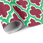 Burgundy Emerald Green Wht XL Moroccan #4DS Cadeaupapier (Rol Hoek)