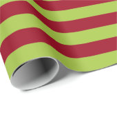 Burgundy en Apple Green Stripes Cadeaupapier (Rol Hoek)