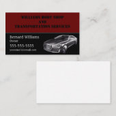 Burgundy en Black Driving Services Visitekaartje (Voorkant / Achterkant)