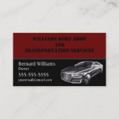 Burgundy en Black Driving Services Visitekaartje (Voorkant)