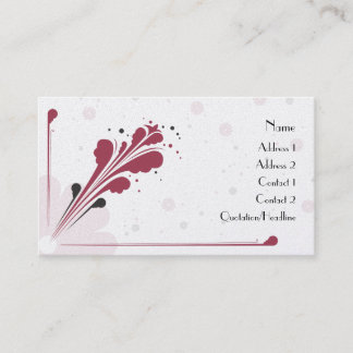 Burgundy en Black Flower Fizz-ontwerp Visitekaartje