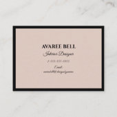 Burgundy en Black Interior Designer Visitekaartje (Achterkant)