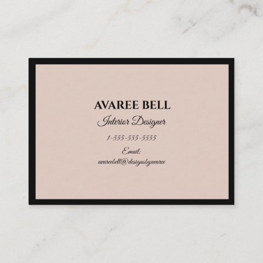 Burgundy en Black Interior Designer Visitekaartje (Achterkant)