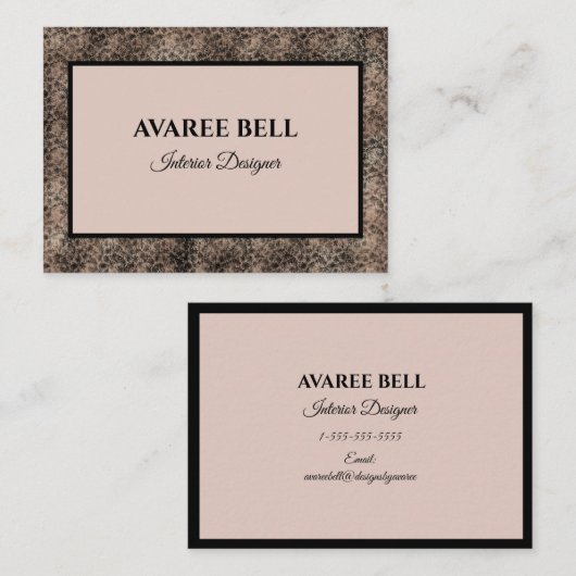 Burgundy en Black Interior Designer Visitekaartje (Voorkant / Achterkant)