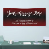 Burgundy en Black Ombre Voeg je eigen tekst toe Spandoek (Beurs)