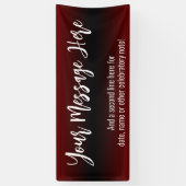 Burgundy en Black Ombre Voeg je eigen tekst toe Spandoek (Verticaal)
