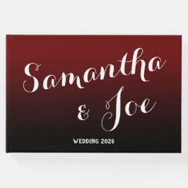Burgundy en Black Ombre Wedding Gastenboek