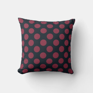 Burgundy en Black Polka Dot Kussen