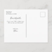 Burgundy en Blauwe Floral zullen jullie mijn Bride Uitnodiging Briefkaart (Achterkant)