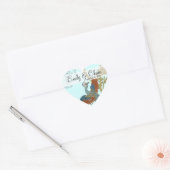 Burgundy en Blauwgroen Peacock Wedding Sticker (Envelop)