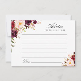 burgundy en bloesbloem advieskaart