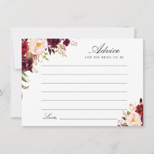 burgundy en bloesbloem advieskaart