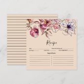 Burgundy en Blue Floral Garland Recipe Card (Voorkant / Achterkant)